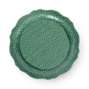 Thornbury Green Serving Platter, designed for practical dining use with an ornamental presentation