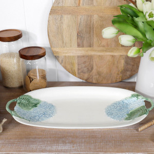 Heaven Blue Hydrangea Platter, a tabletop piece for serving or decorative display