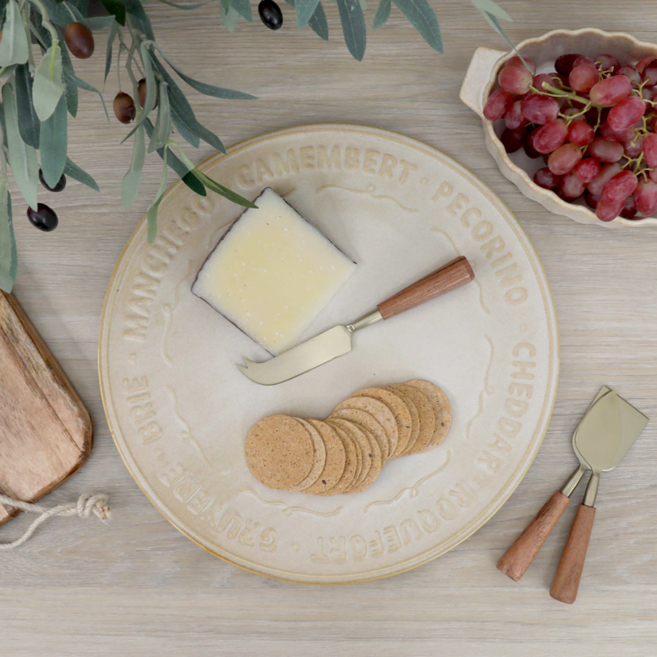 Bordeaux Cheese Platter - Sandstone, a tabletop piece suited to serving food or creating a decorative display