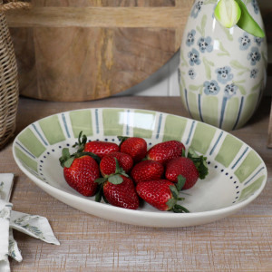 Oval Isobel Blue Floral Serving Dish, a tabletop piece for serving or decorative display