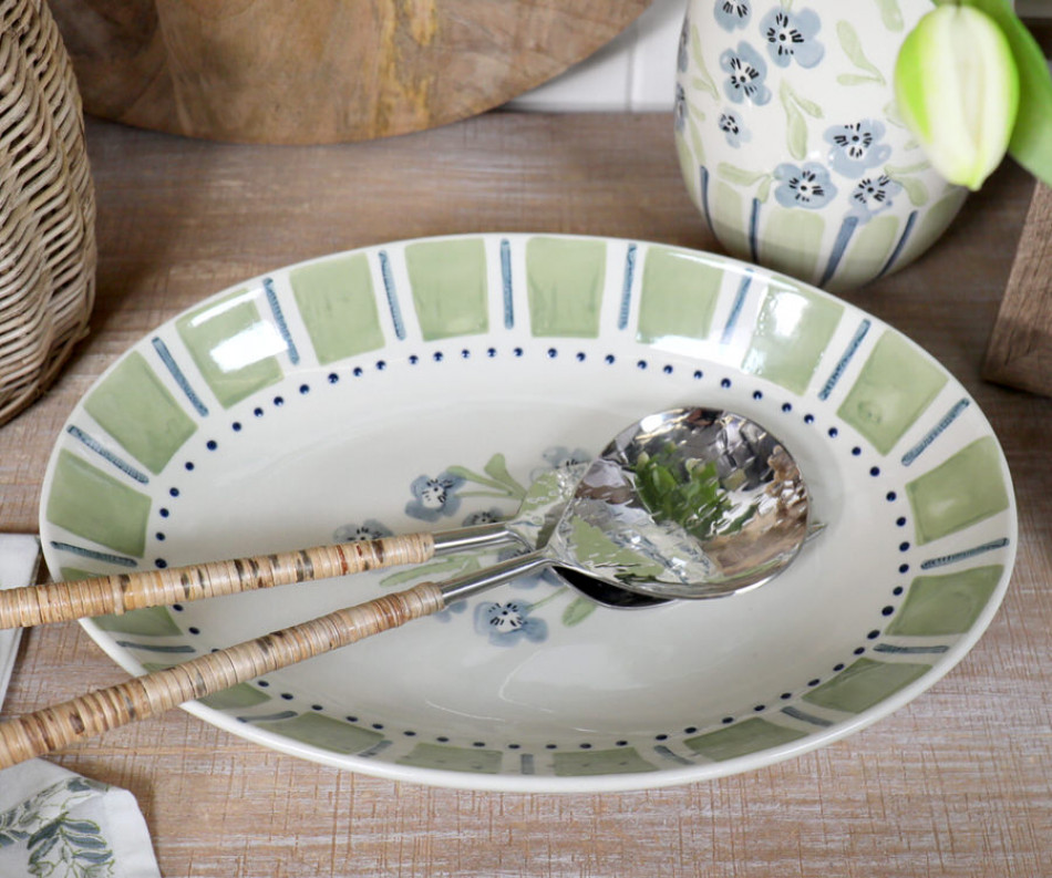 Oval Isobel Blue Floral Serving Dish