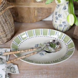 Oval Isobel Blue Floral Serving Dish, designed for practical dining use with an ornamental presentation