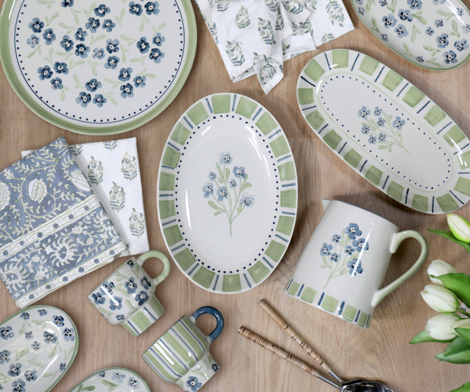 Small Isobel Blue Floral Serving Plate