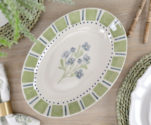 Oval Isobel Blue Floral Serving Dish
