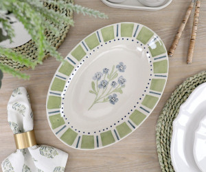 Oval Isobel Blue Floral Serving Dish