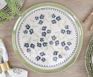 Round Isobel Blue Floral Serving Platter