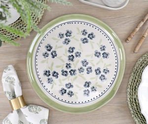 Round Isobel Blue Floral Serving Platter