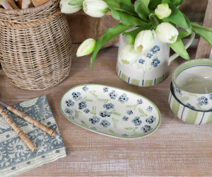 Small Isobel Blue Floral Serving Plate