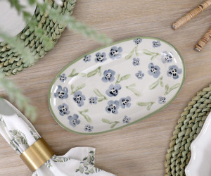 Small Isobel Blue Floral Serving Plate