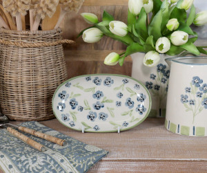 Small Isobel Blue Floral Serving Plate