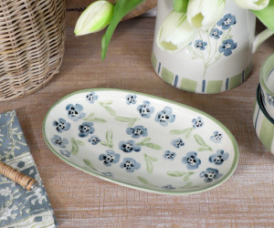 Small Isobel Blue Floral Serving Plate