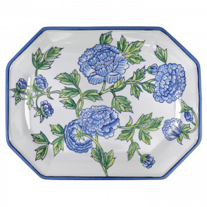 Bellecourt Blue & White Serving Platter, a tabletop piece for serving or decorative display