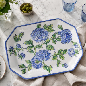 Bellecourt Blue & White Serving Platter, decorative tableware