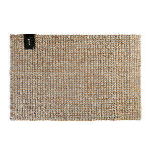 Rectangular jute indoor mat in natural sandstone and beige tones
