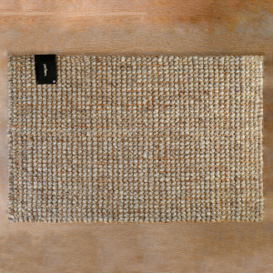 Natural jute entrance mat with a thick rectangular woven design