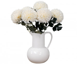 Set 6 White Pom Pom Flowers