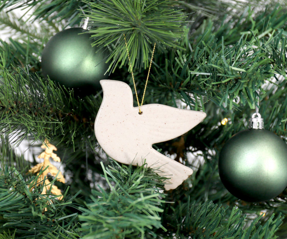 Porcelain Peace Dove Tree Decoration