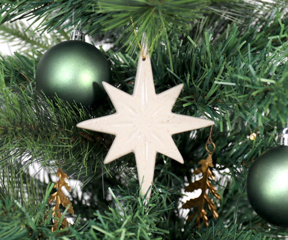 Porcelain Star of Peace Tree Decoration