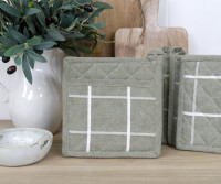 Campbell Check Pot Holder - Olive Green