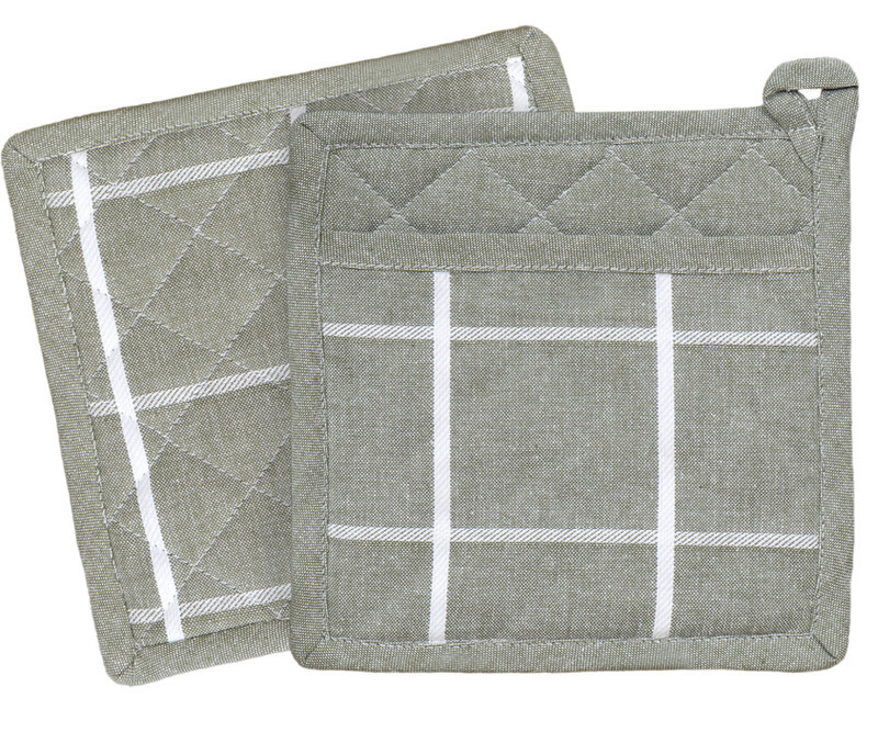 Campbell Check Pot Holder - Olive Green