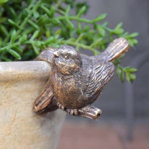 Finchley II Gold Bird Pot Hanger, wall-mounted storage and organisation piece