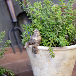 Finchley I Gold Bird Pot Hanger, a functional fitting for displaying, holding or organising household items