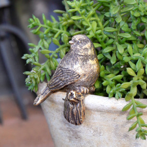 Finchley I Gold Bird Pot Hanger, wall-mounted storage and organisation piece