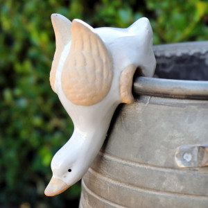 Snowy the Duck Pot Hanger, wall-mounted storage and organisation piece