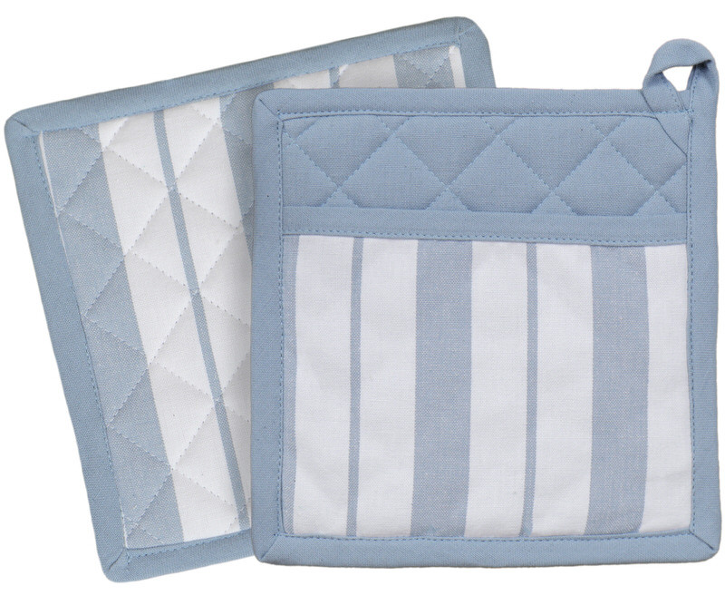 Breton Stripe Pot Holder - Powder Blue