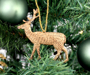 Antique Gold Deer Christmas Tree Decoration