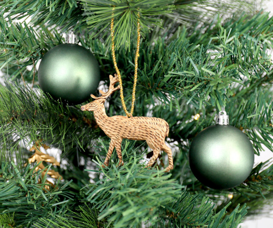 Antique Gold Deer Christmas Tree Decoration