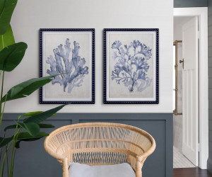 Marine Blue Seaweed III Framed Print