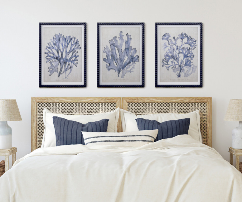 Marine Blue Seaweed I Framed Print