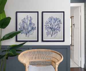 Marine Blue Seaweed I Framed Print