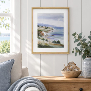 White Cliffs Framed Coastal Print