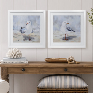 Seafarer II Framed Seagull Print, presented as decorative artwork for creating a focal point on a wall