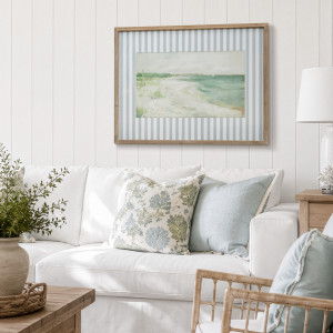 Whitby Vintage Seascape Framed Artwork, presented as decorative artwork for creating a focal point on a wall