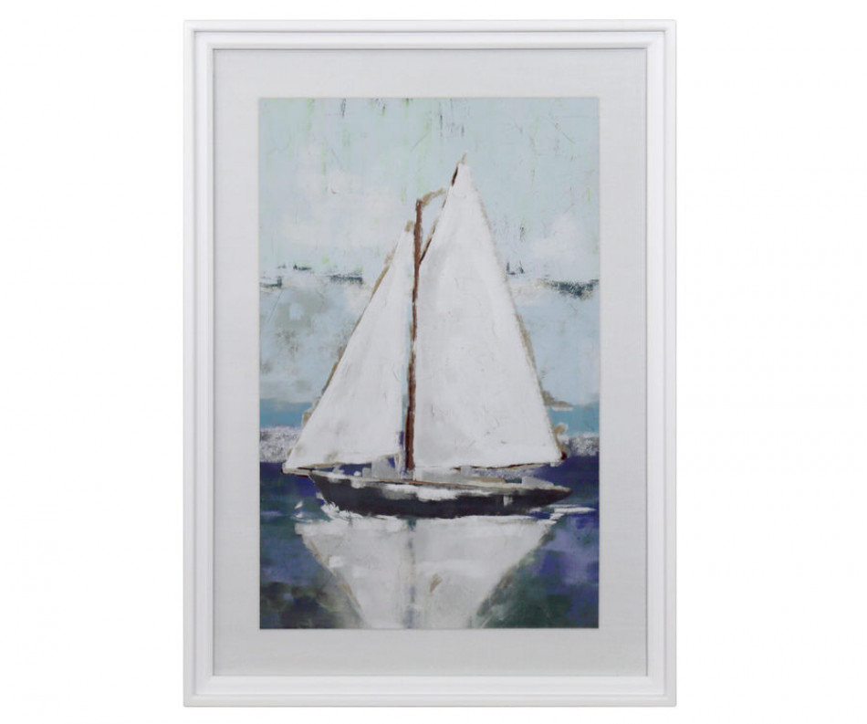White Sails Coastal Wall Art Print