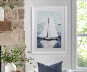 White Sails Coastal Wall Art Print