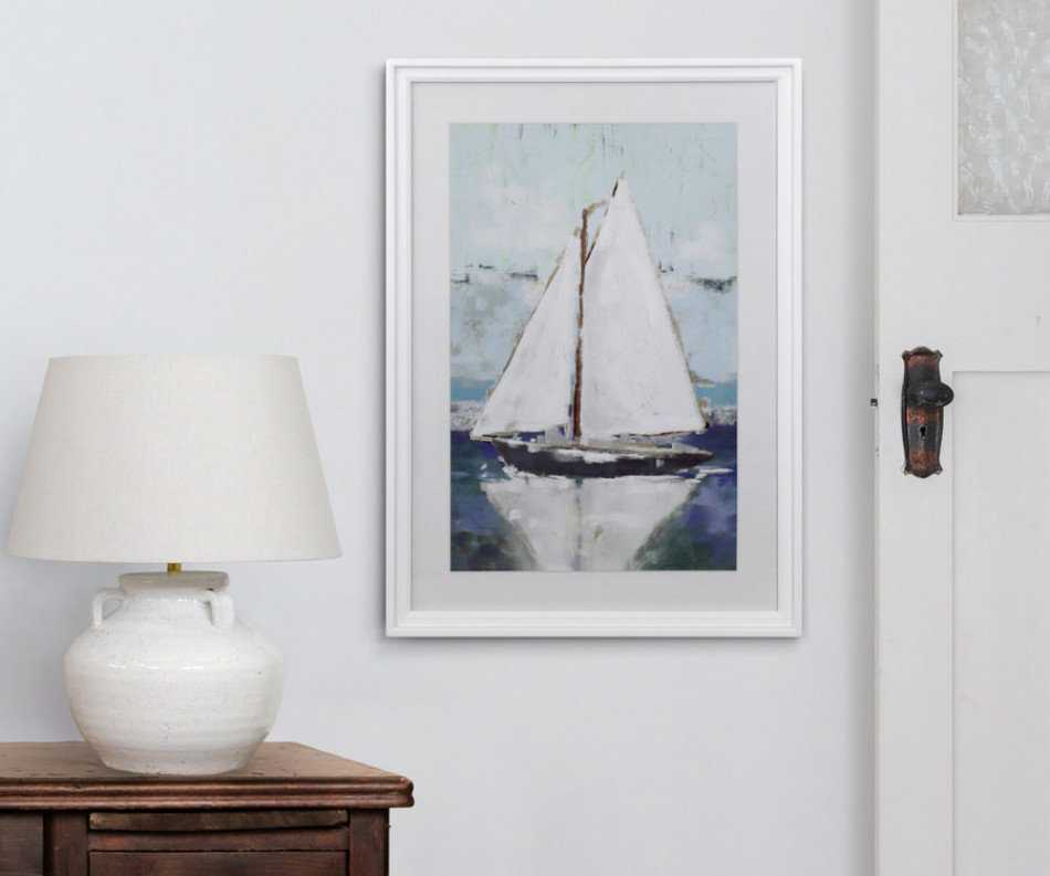 White Sails Coastal Wall Art Print