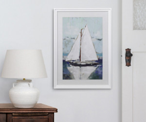 White Sails Coastal Wall Art Print