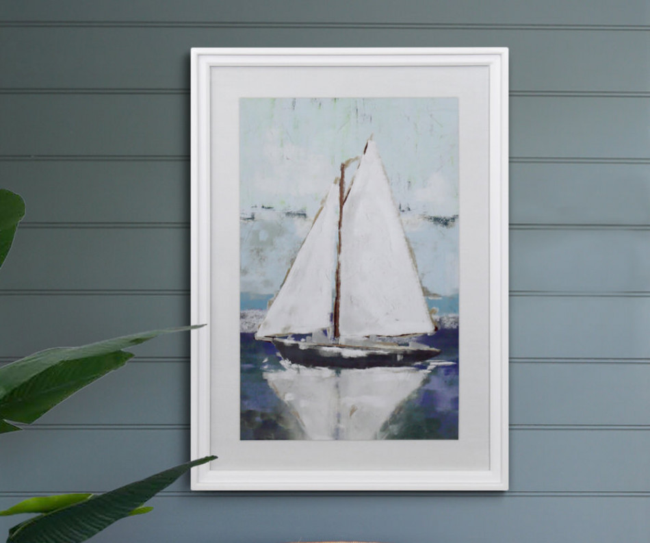 White Sails Coastal Wall Art Print