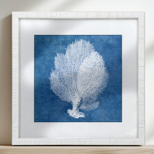 Montauk Blue Coral I Framed Print, framed wall artwork