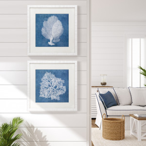 Montauk Blue Coral I Framed Print, a wall display piece featuring the named subject and composition
