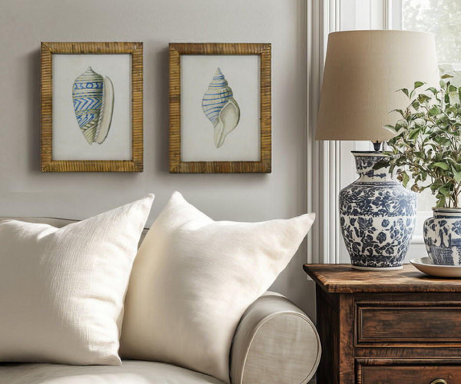 Atlantic Blue Shell I Framed Print