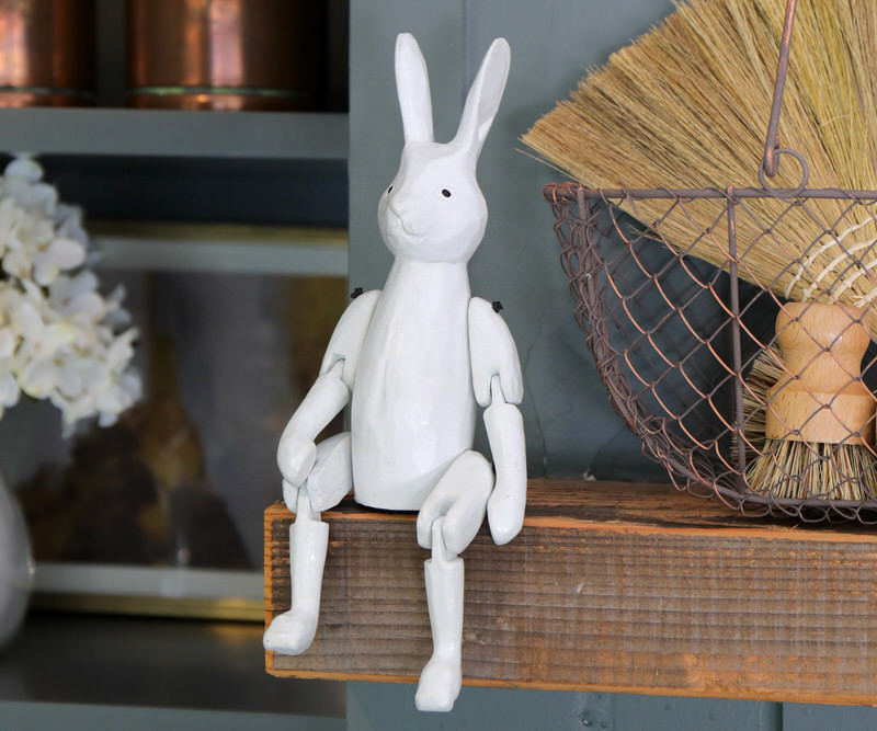 Benji the White Rabbit - Vintage Wooden Toy