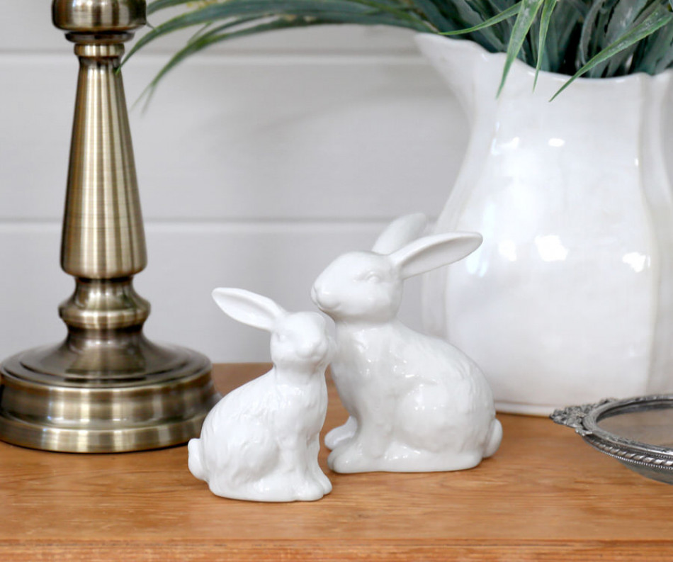 Set 2 Cottontail White Rabbits