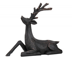 Seated Ebony Reindeer Christmas Decoration