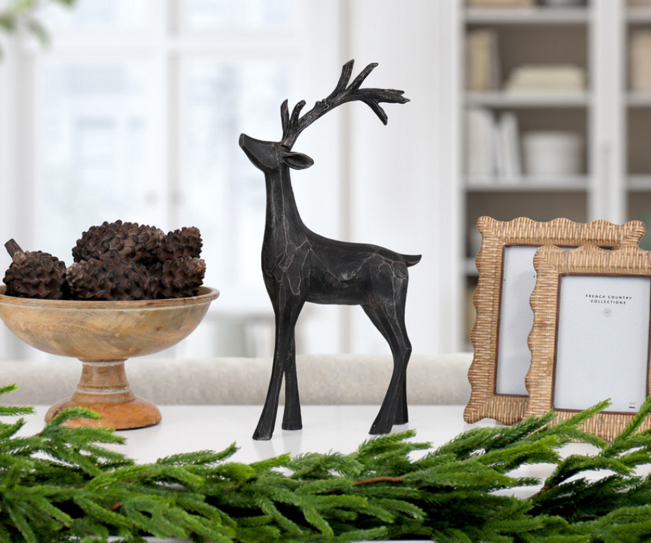 Standing Ebony Reindeer Christmas Decoration