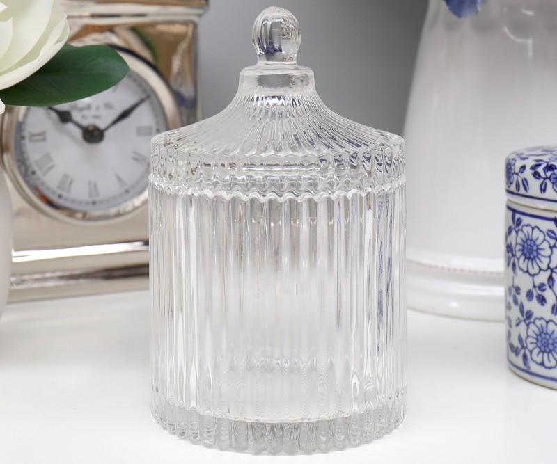 Mayfair Ribbed Glass Jar - Tall